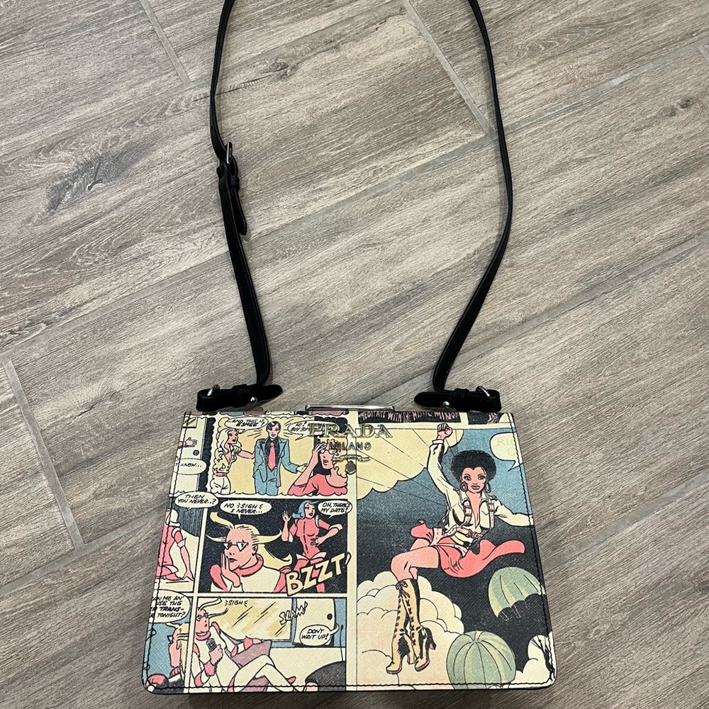 Prada comic print satchel
